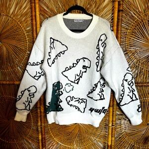 White Dinosaur Alfrec Eden Sweater.